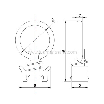 Single Stud Track Fitting With Round Ring